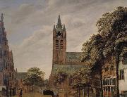 Jan van der Heyden Scenic old church France oil painting artist